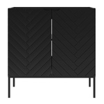 ASPEN-08 - Szafka Pod Umywalkę 2D 80cm Czarny Mat Czarny Stelaż