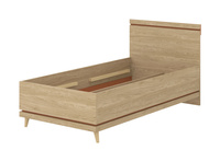 Scandi - Łóżko 100x200 cm Dąb Olejowany Ceglany