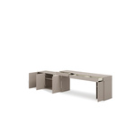 WOOW SET-WOS6P - Zestaw Komoda i Biurko Prawe/Kontenerek Szampański/Dąb Vincenza Bielona/Clay Grey