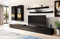 Athens Meblościanka Czarny Mat / Czarny Połysk