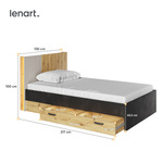 QUBIC QB-11 - Łóżko 120 2S ze Stelażem z Oświetleniem