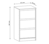 Manami K3SW - Komoda Wąska 3 Szuflady Cremona
