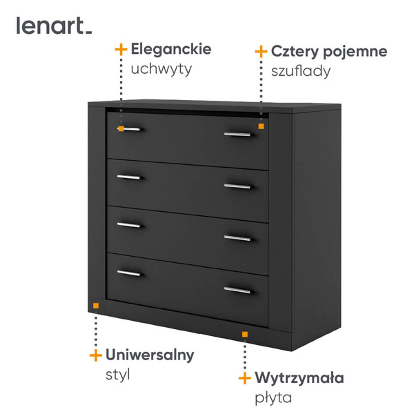 IDEA ID-10 - Komoda 4S Czarna