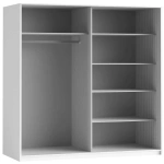 Beta Szafa 2-drzwiowa z Lustrami 200 cm Biały Połysk