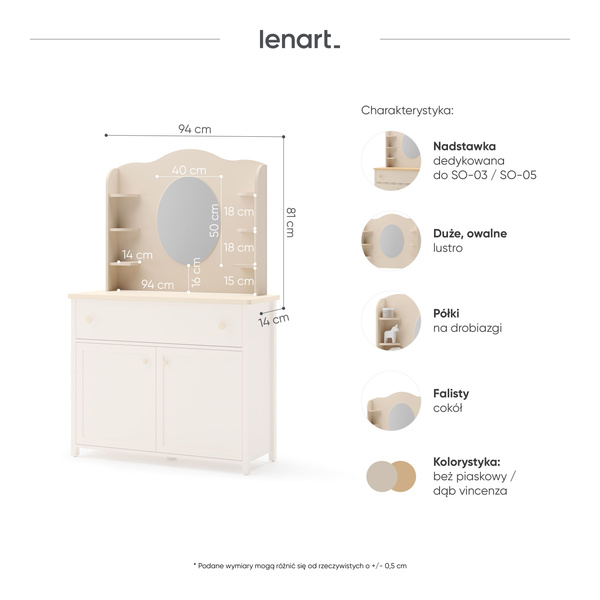 STORY SO-06 - Toaletka Beż Piaskowy Dąb Vincenza Bielona