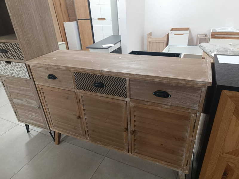 Loano 03D Komoda 3D/3S w stylu retro bielona drewno/mdf