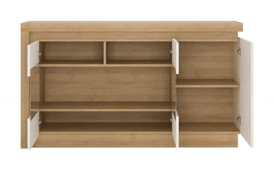 Lyon LYOK02 - Komoda 3-drzwiowa Dąb Riviera Jasna/Biała