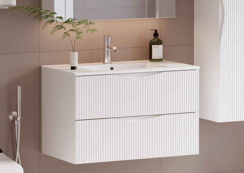 CLEO-01 - Szafka pod Umywalkę 2S 80 cm Biały Mat
