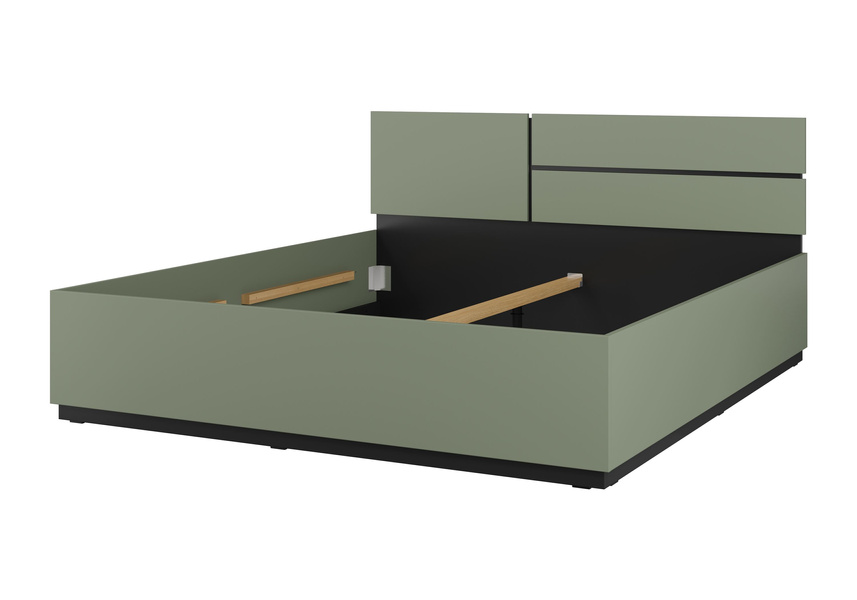 Cross S - Łóżko 180 cm Zgaszona Zieleń Czarny