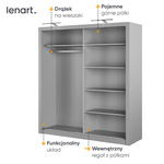 IDEA ID-16 - Szafa Przesuwna 2-drzwiowa Szara