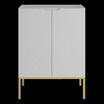 ASPEN-09 - Szafka Pod Umywalkę 2D 60cm Biały Mat Złoty Stelaż