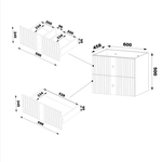 XILO-02 - Szafka pod Umywalkę z Blatem 4S 120cm Szary Mat Zestaw-6