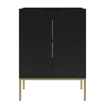 ASPEN-09 - Szafka Pod Umywalkę 2D 60cm Czarny Mat Złoty Stelaż