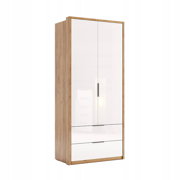 Asti AS-12-WB - Szafa 2D2S Dąb Craft Biały Połysk