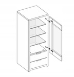 Asti AS-111-WB - Witryna 1D2S Dąb Craft Biały Połysk