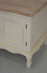 Rimini 034 Komoda RTV 2D/1S prowansalska kremowa  beżowy blat drewno/mdf