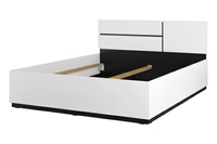 Cross S - Łóżko 160 cm Biały Czarny Onyks Mat