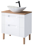 Szafka 80 cm FIJI WHITE a z umywalką LENA MW17