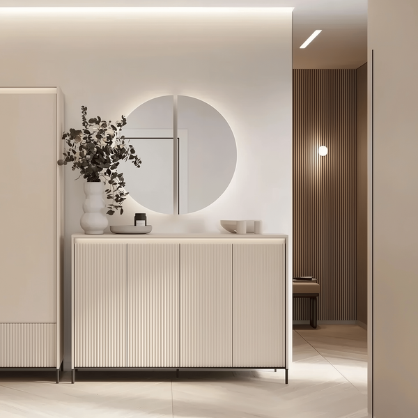 TREND GARDEROBA TS-07 - Lustro z Oświetleniem LED Beż Piaskowy Czarny Mat