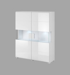 Toledo WM Komoda 2-drzwiowa Wysoka Biały / Biały Połysk