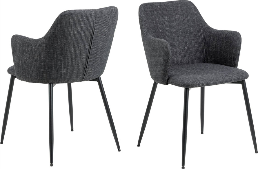 Actona Krzesło z Podłokietnikiem Ilsa Szare