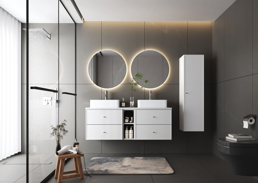 MARCO-02 Szafka Pod Umywalkę 2S 60 cm Biały Mat