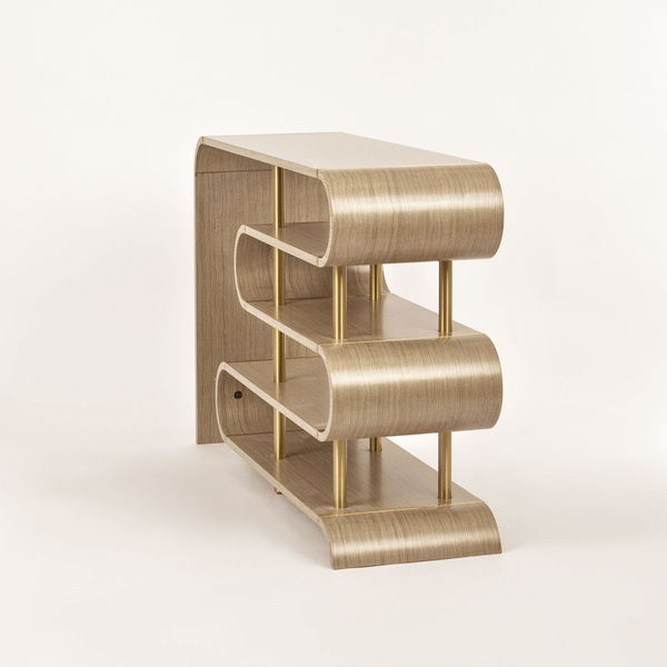 Stilig ST962 Konsola szaro-brązowa sinusoidalne półki