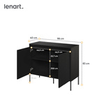 TREND TR-02 - Komoda 2-drzwiowa Z Oświetleniem Czarna