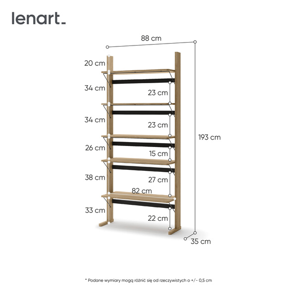 OLLIE OL-05 - Regał Dąb Olejowany