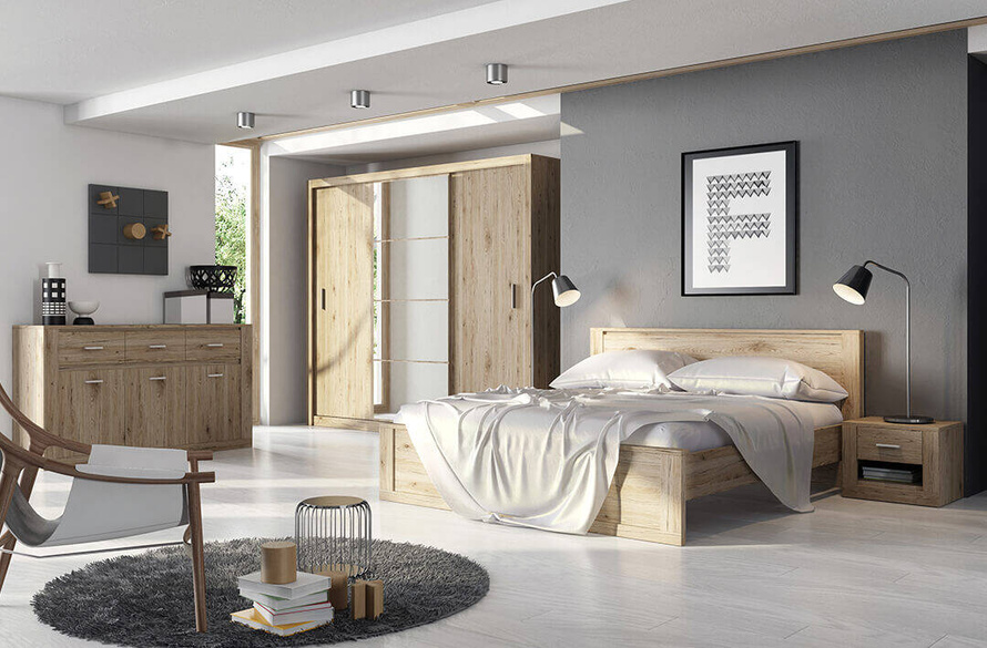 IDEA ID-01 - Szafa Przesuwna 3-drzwiowa Dąb Shetland