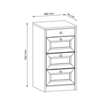 Rel K4SW - Komoda Wąska 4 Szuflady Biały Platynowy Mat