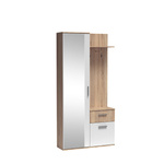 LUX - Garderoba 2D1S z Lustrem Dąb Sonoma Biel Alpejska