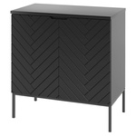 ASPEN-08 - Szafka pod Umywalkę z Blatem 2D 80cm Czarny Mat Zestaw-1 Czarny Stelaż