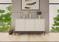 ASPEN-03 - Komoda 3-drzwiowa Biały Mat Czarny Stelaż