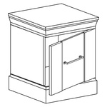 ANTICA-7 - Szafka Nocna 1-drzwiowa Kraft Złoty