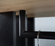 MILO - Garderoba 1-drzwiowa z Lustrem Dąb Artisan Czarny Mat