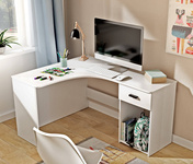 Corner – Biurko Narożne 1 Szuflada Biały