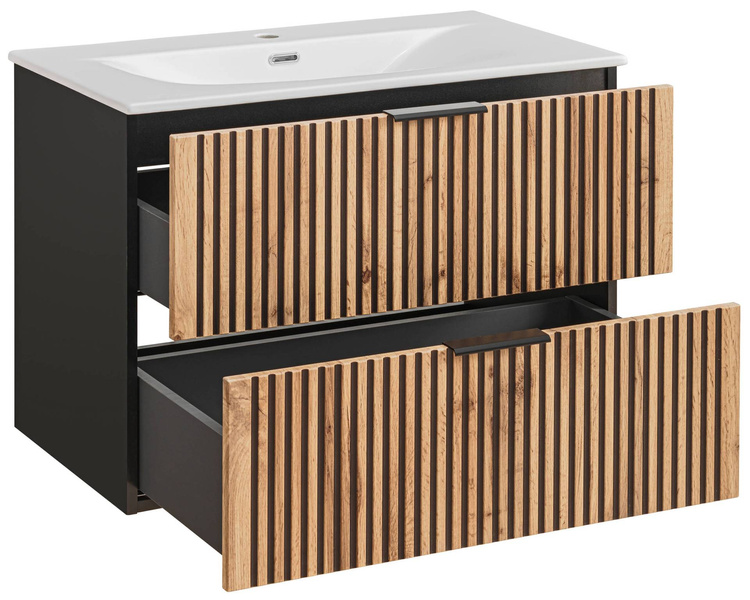 Szafka pod umywalkę 80 cm Xilo Black Wotan