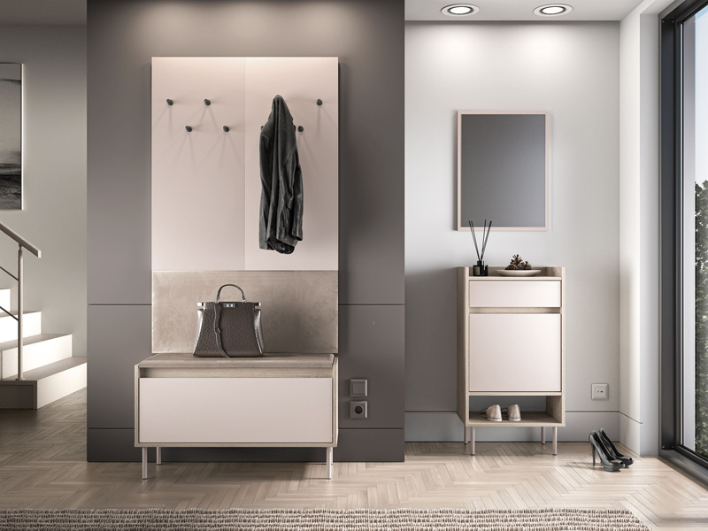 Szafka Na Buty 1D z Siedziskiem VOCO 05 Cashmere Dąb Cremona Terracotta