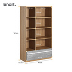 PLANO PN-03 - Regał 1S Dąb Nash/Biały/Beton