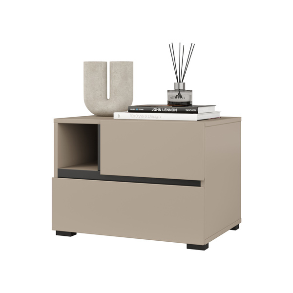 Cross S - Szafka Nocna 2 Szuflady Congo Czarny Onyks Mat