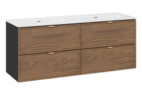 Zestaw Szafka z Podwójną Umywalką Meblową 120 cm 4 Szuflady Talia Casella