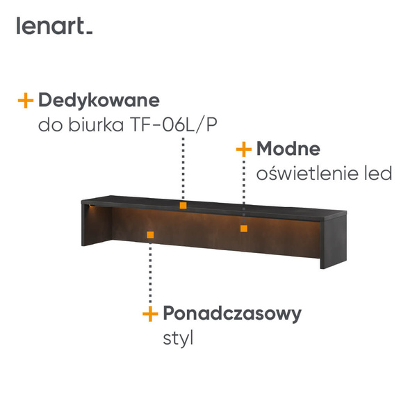 TEEN FLEX TF-07 - Nadstawka Biurka 110 Z Oświetleniem Pomarańczowym
