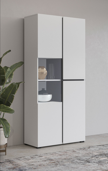 Cross - Witryna 3-drzwiowa Biały Czarny Mat