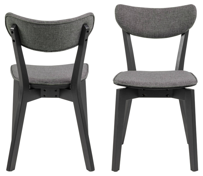 Actona Krzesło Tapicerowane Roxby Kauczuk Szare Czarne