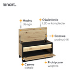 QUANT GARDEROBA QG-03 - Szafka Na Buty Z Oświetleniem Dąb Artisan/Czarna