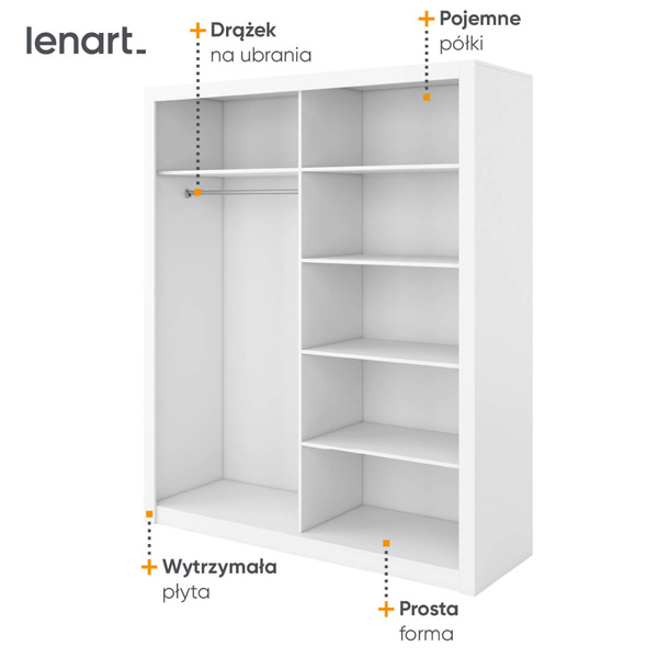 IDEA ID-02 - Szafa Przesuwna 2-drzwiowa Biała