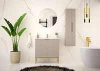 ASPEN-08 - Szafka z Umywalką 2D 80cm Kaszmir Zestaw-3 Złoty Stelaż