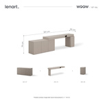 WOOW SET-WOS6L - Zestaw Komoda i Biurko Lewe/Kontenerek Szampański/Dąb Vincenza Bielona/Clay Grey