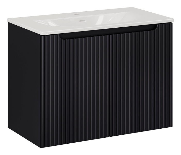 Szafka z umywalką 80 cm Nova Black z drzwiami 